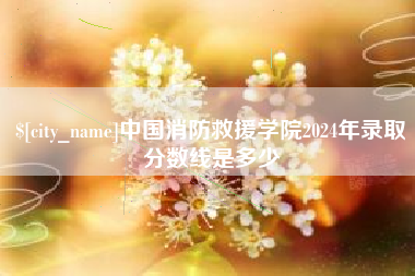 承德中国消防救援学院2024年录取分数线是多少
