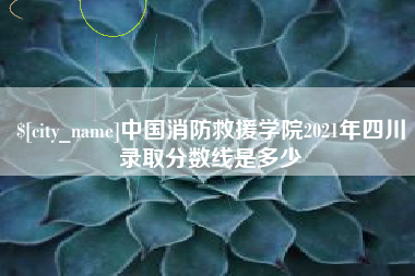 承德中国消防救援学院2021年四川录取分数线是多少