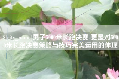 承德男子5000米长跑决赛-更是对5000米长跑决赛策略与技巧完美运用的体现
