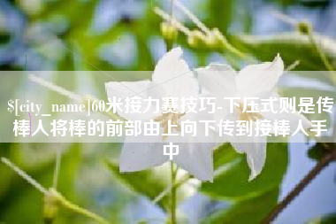 承德60米接力赛技巧-下压式则是传棒人将棒的前部由上向下传到接棒人手中