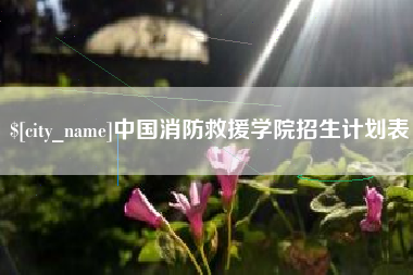 承德中国消防救援学院招生计划表