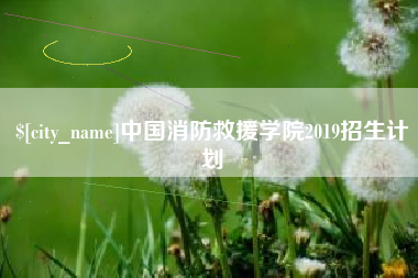 承德中国消防救援学院2019招生计划